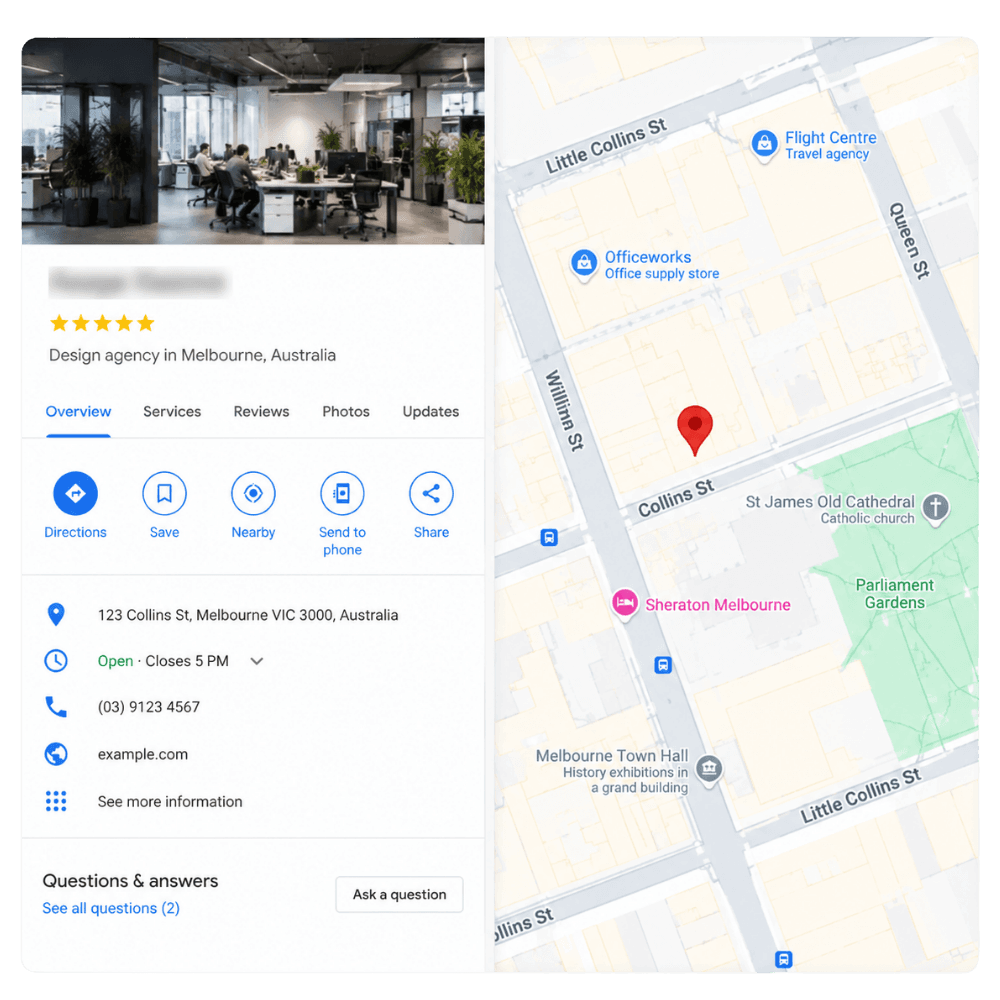 Business appearing on Google Maps for local customers