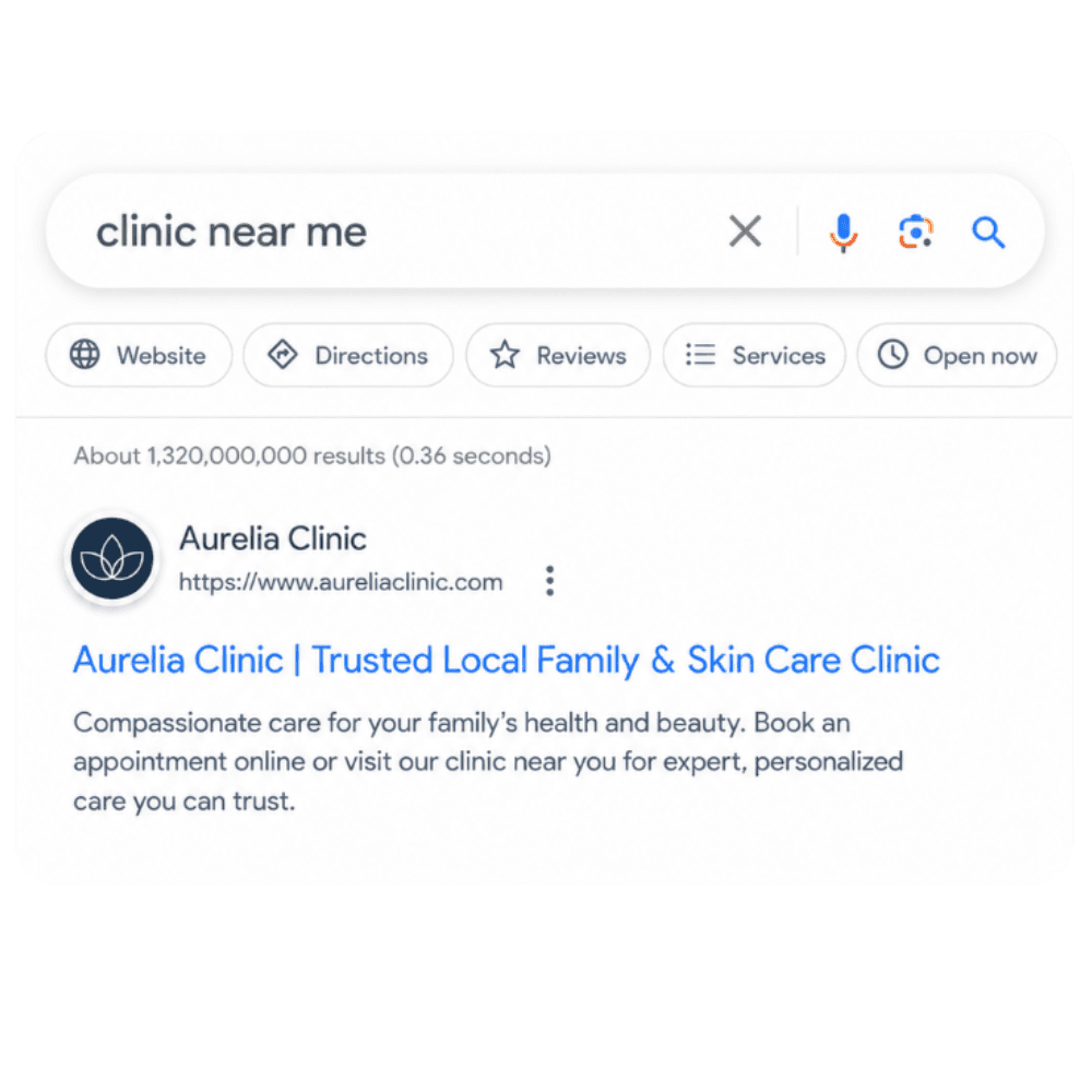 Customer searching for local businesses online